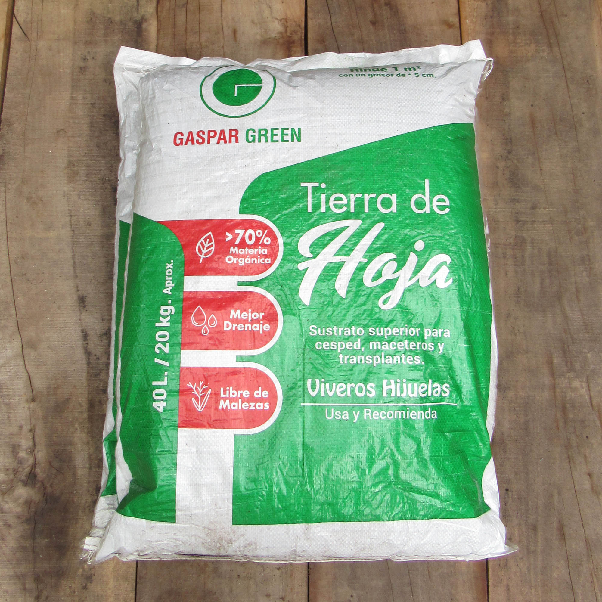 Tierra de Hojas Desinfectada GASPAR GREEN 40 Lts